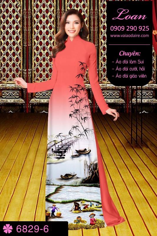 Vải áo dài phong cảnh