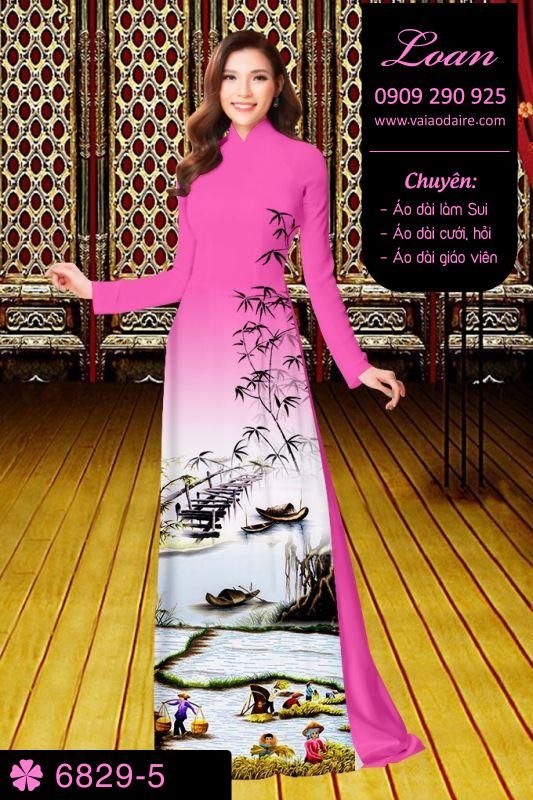 Vải áo dài phong cảnh