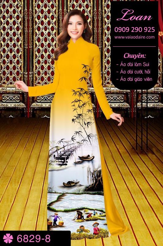 Vải áo dài phong cảnh