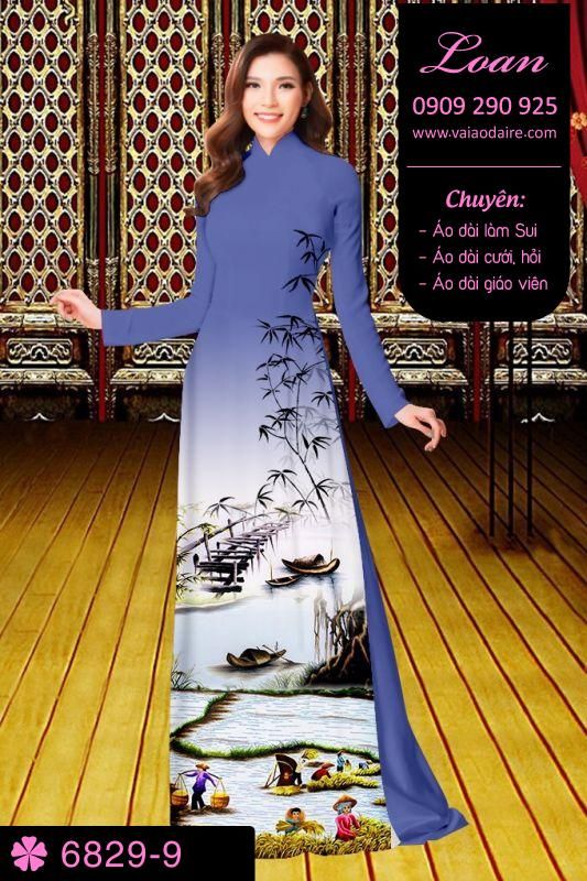 Vải áo dài phong cảnh