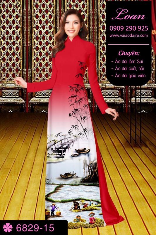 Vải áo dài phong cảnh