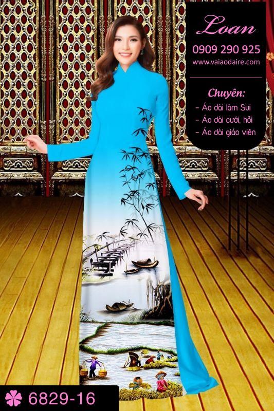Vải áo dài phong cảnh