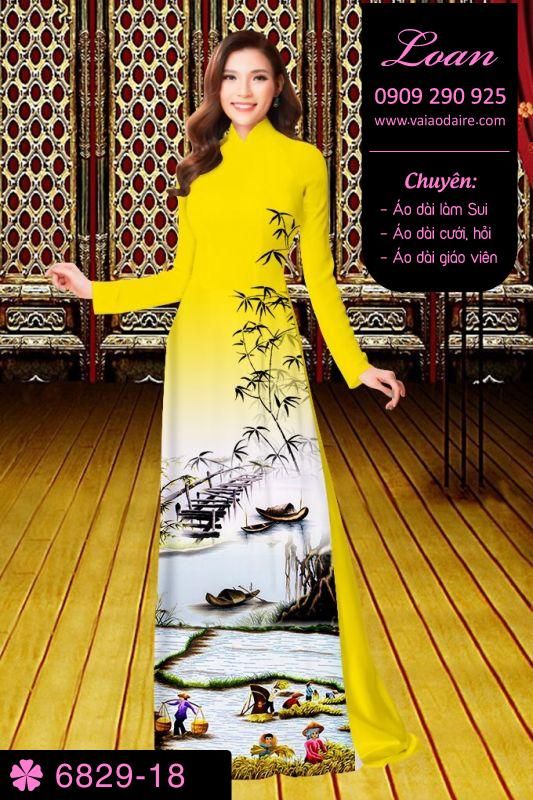 Vải áo dài phong cảnh