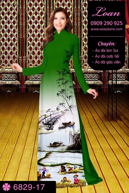 Vải áo dài phong cảnh