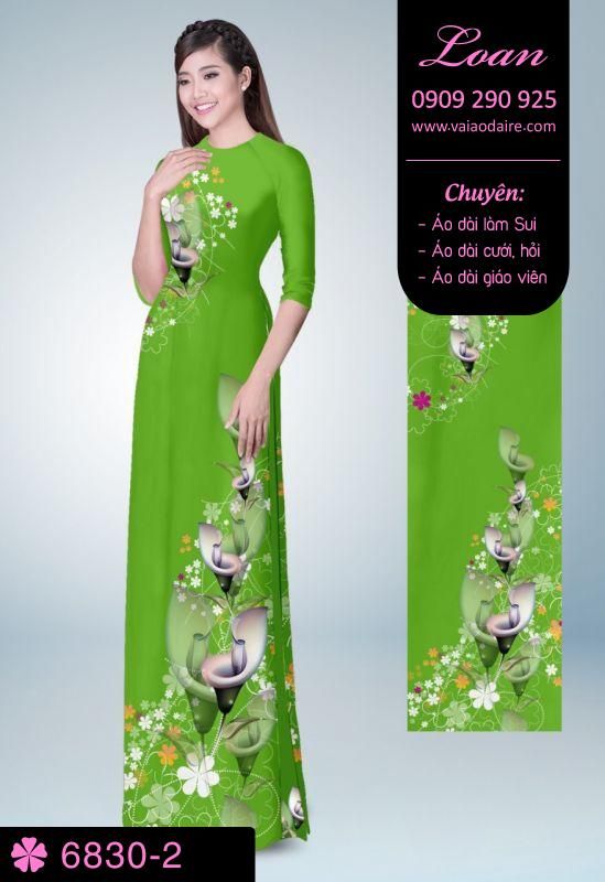 Vải áo dài hoa trên dưới