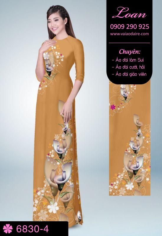 Vải áo dài hoa trên dưới
