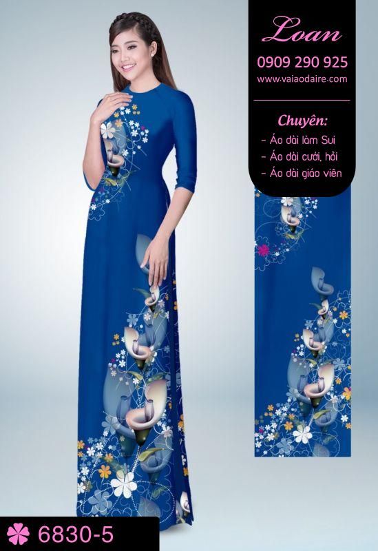Vải áo dài hoa trên dưới