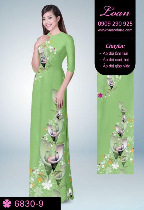 Vải áo dài hoa trên dưới