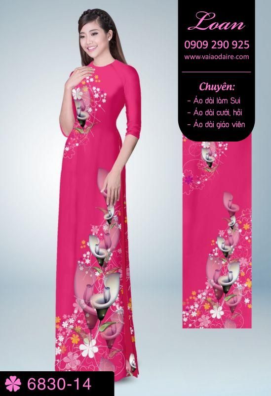 Vải áo dài hoa trên dưới