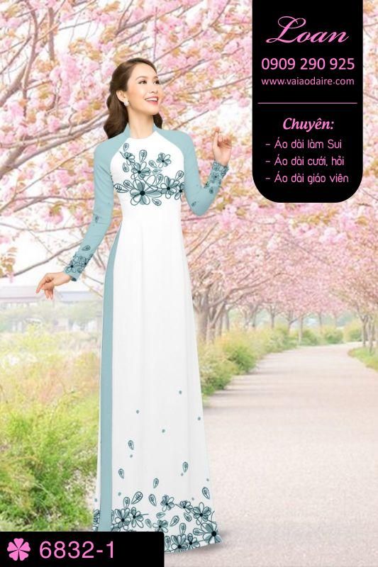 Vải áo dài hoa trên dưới Vải áo dài hoa trên dưới