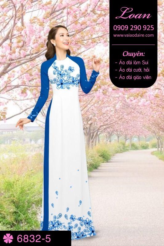 Vải áo dài hoa trên dưới Vải áo dài hoa trên dưới