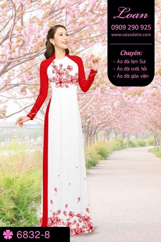 Vải áo dài hoa trên dưới Vải áo dài hoa trên dưới