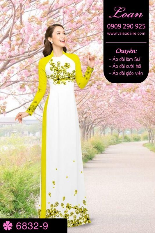 Vải áo dài hoa trên dưới Vải áo dài hoa trên dưới