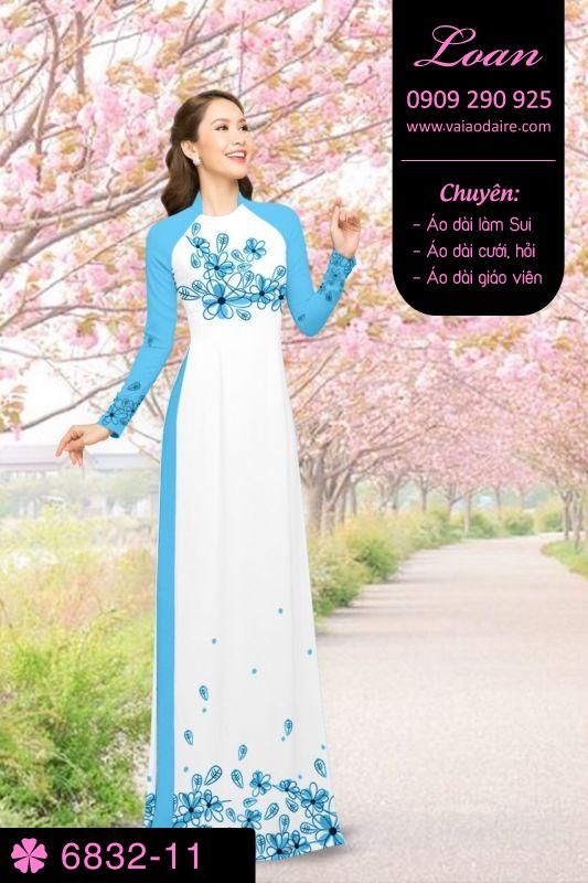 Vải áo dài hoa trên dưới Vải áo dài hoa trên dưới