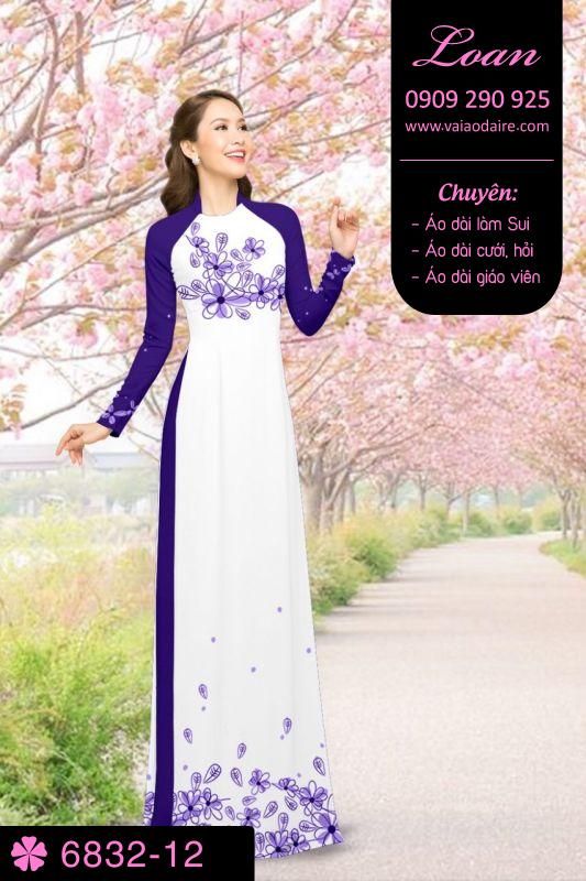 Vải áo dài hoa trên dưới Vải áo dài hoa trên dưới