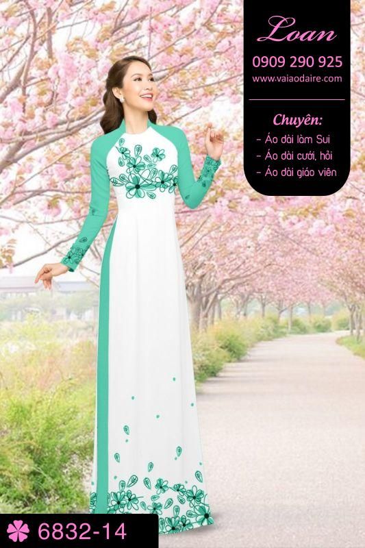 Vải áo dài hoa trên dưới Vải áo dài hoa trên dưới