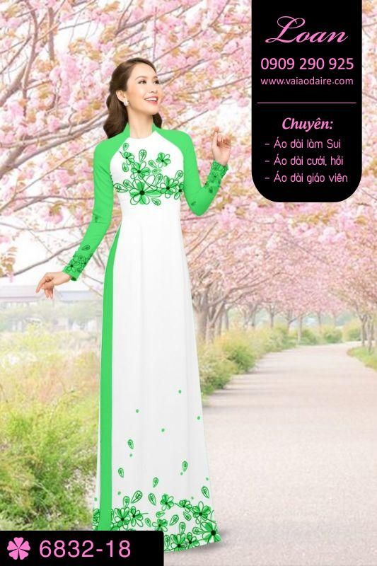 Vải áo dài hoa trên dưới Vải áo dài hoa trên dưới