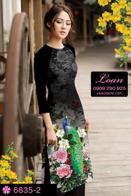 Vải áo dài cách tân chim công