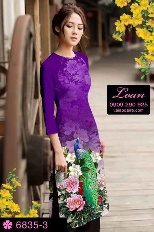 Vải áo dài cách tân chim công
