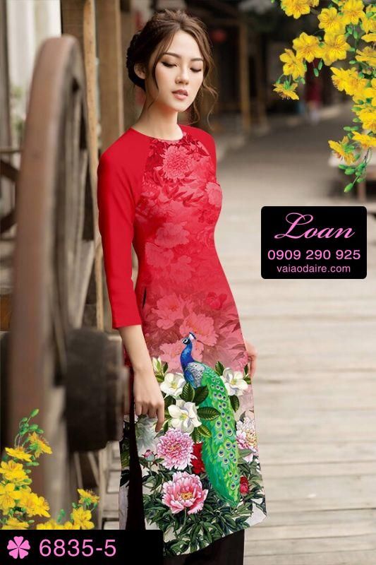 Vải áo dài cách tân chim công
