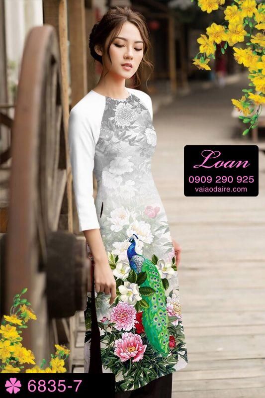 Vải áo dài cách tân chim công