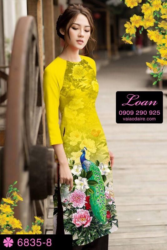 Vải áo dài cách tân chim công