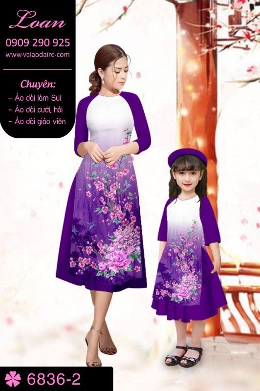 Vải áo dài cách tân mẹ con