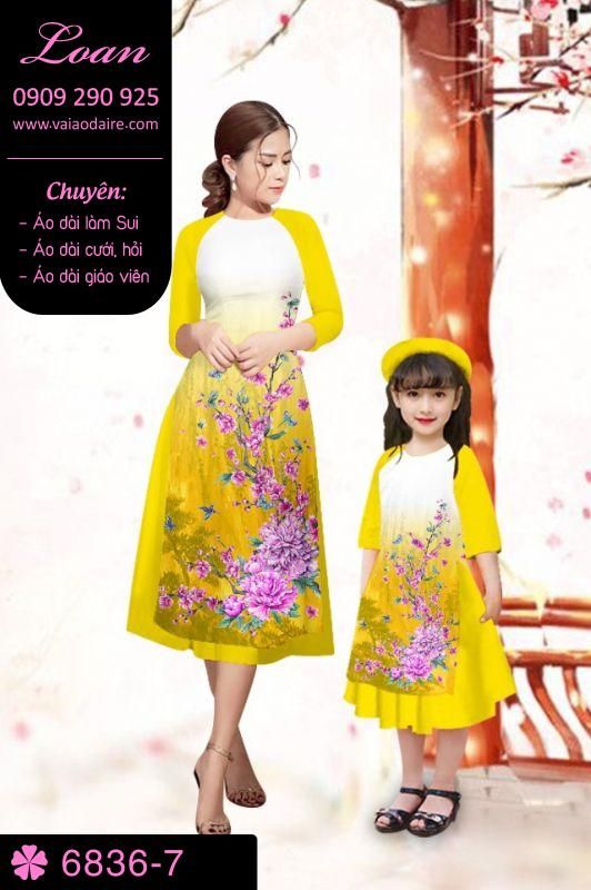 Vải áo dài cách tân mẹ con