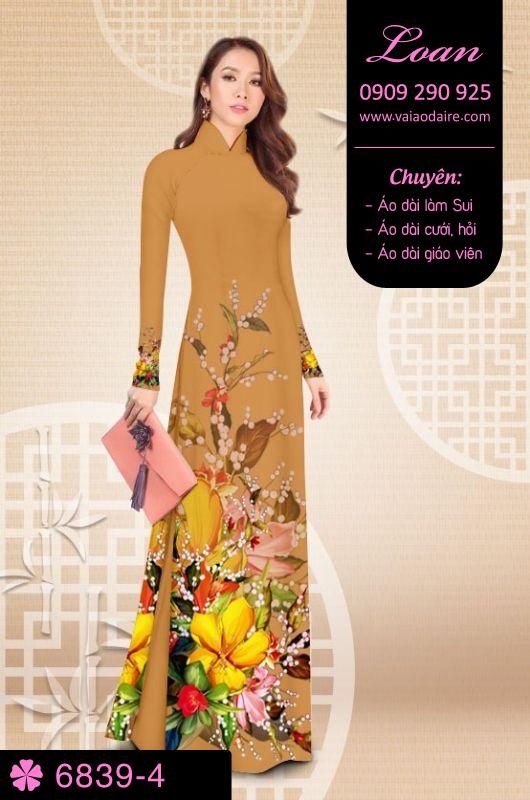 Vải áo dài hoa 3D Vải áo dài hoa 3D