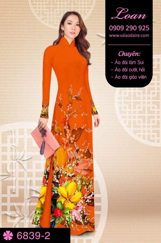 Vải áo dài hoa 3D Vải áo dài hoa 3D