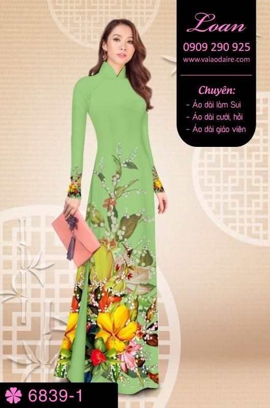 Vải áo dài hoa 3D Vải áo dài hoa 3D