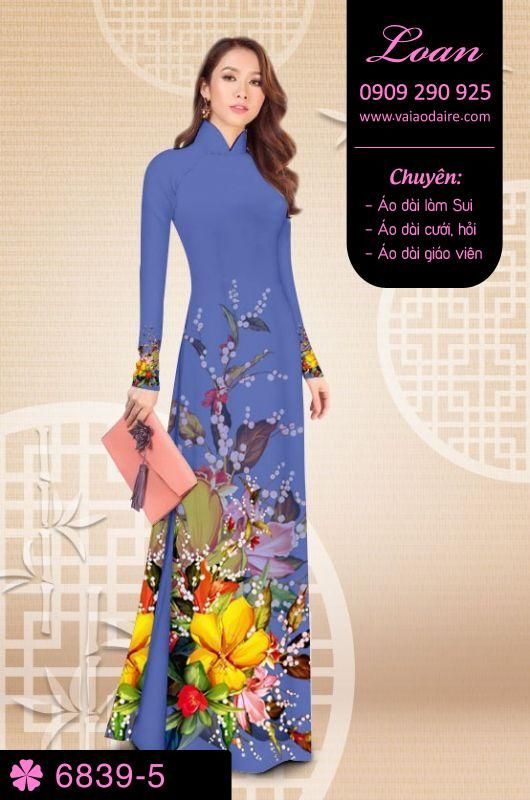 Vải áo dài hoa 3D Vải áo dài hoa 3D