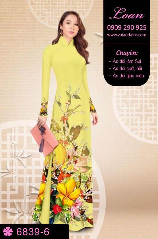 Vải áo dài hoa 3D Vải áo dài hoa 3D