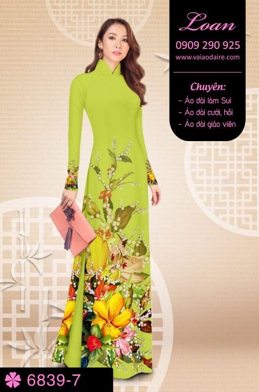 Vải áo dài hoa 3D Vải áo dài hoa 3D