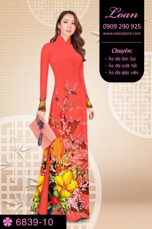 Vải áo dài hoa 3D Vải áo dài hoa 3D