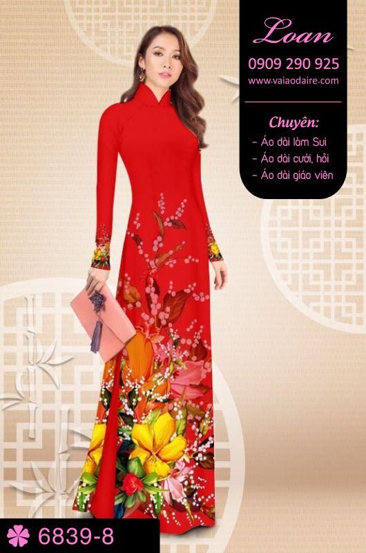 Vải áo dài hoa 3D Vải áo dài hoa 3D