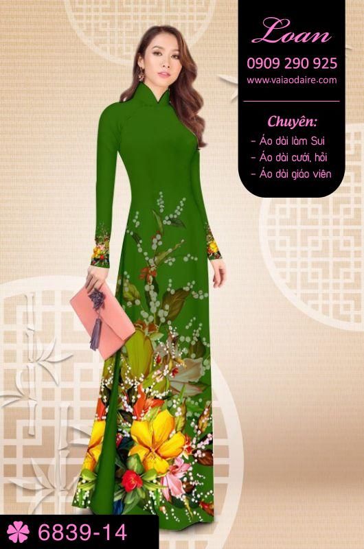 Vải áo dài hoa 3D Vải áo dài hoa 3D