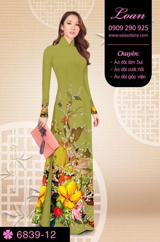 Vải áo dài hoa 3D Vải áo dài hoa 3D