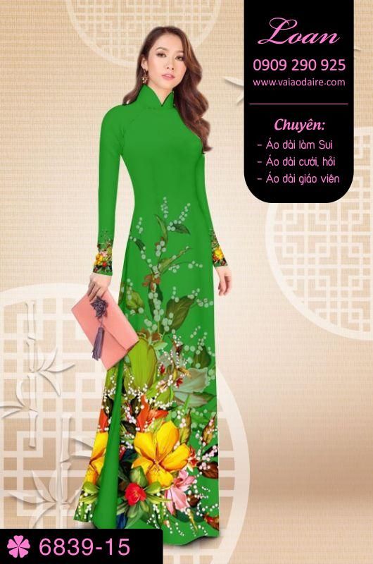 Vải áo dài hoa 3D Vải áo dài hoa 3D