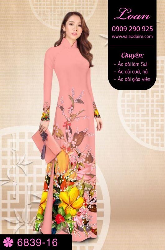 Vải áo dài hoa 3D Vải áo dài hoa 3D