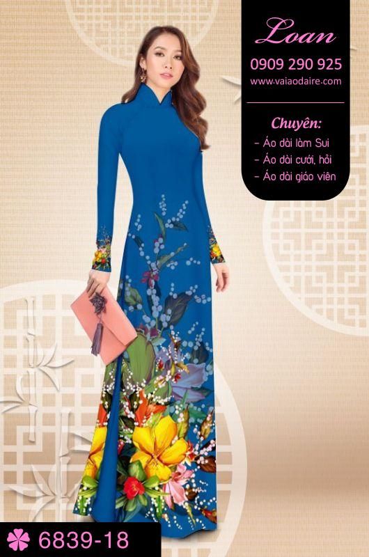 Vải áo dài hoa 3D Vải áo dài hoa 3D