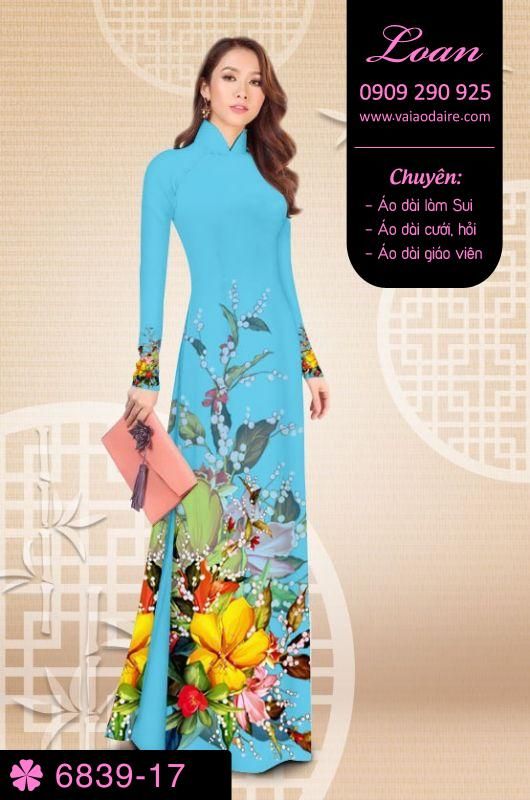 Vải áo dài hoa 3D Vải áo dài hoa 3D