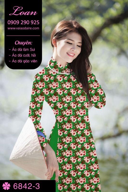 Vải áo dài hoa nhí