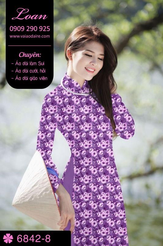 Vải áo dài hoa nhí