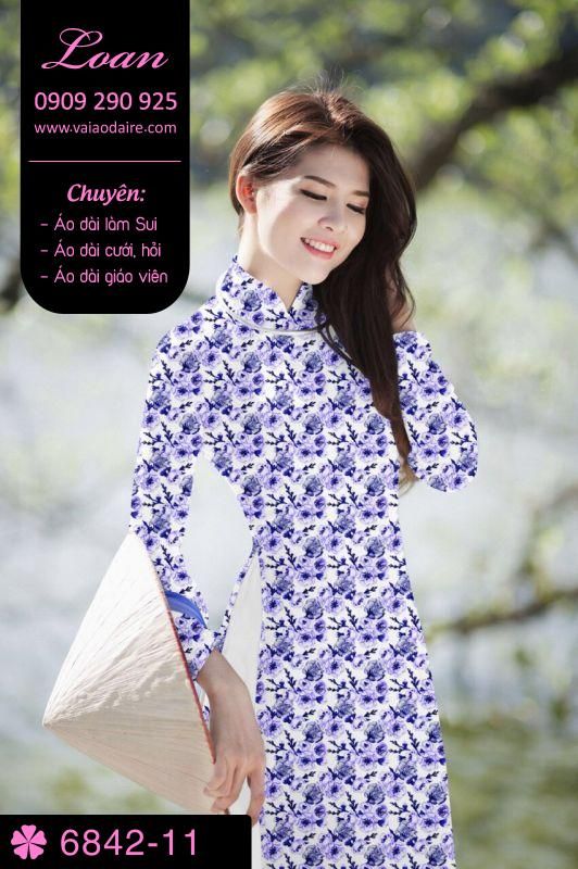 Vải áo dài hoa nhí