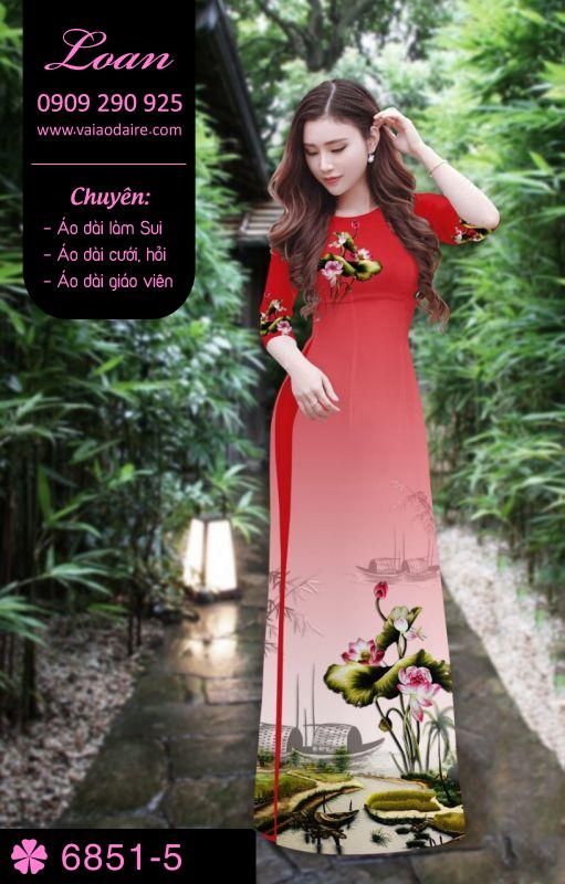 Vải áo dài hoa Sen