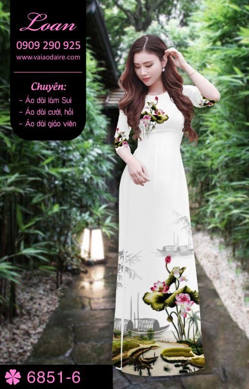 Vải áo dài hoa Sen