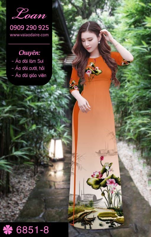 Vải áo dài hoa Sen