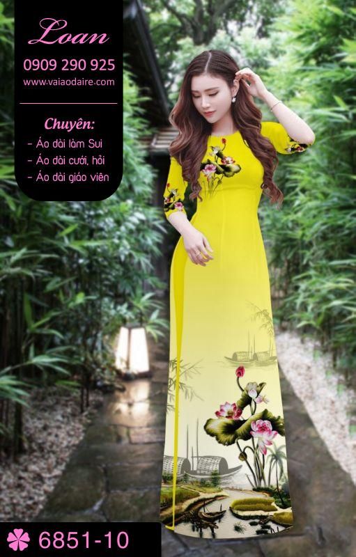 Vải áo dài hoa Sen