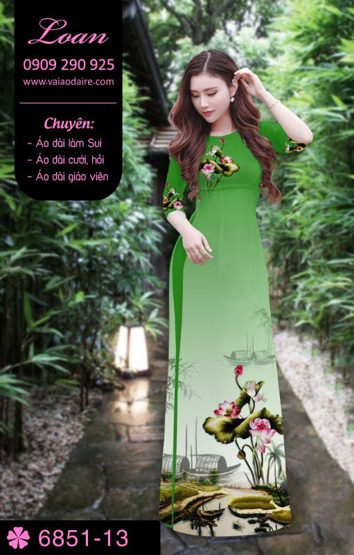 Vải áo dài hoa Sen
